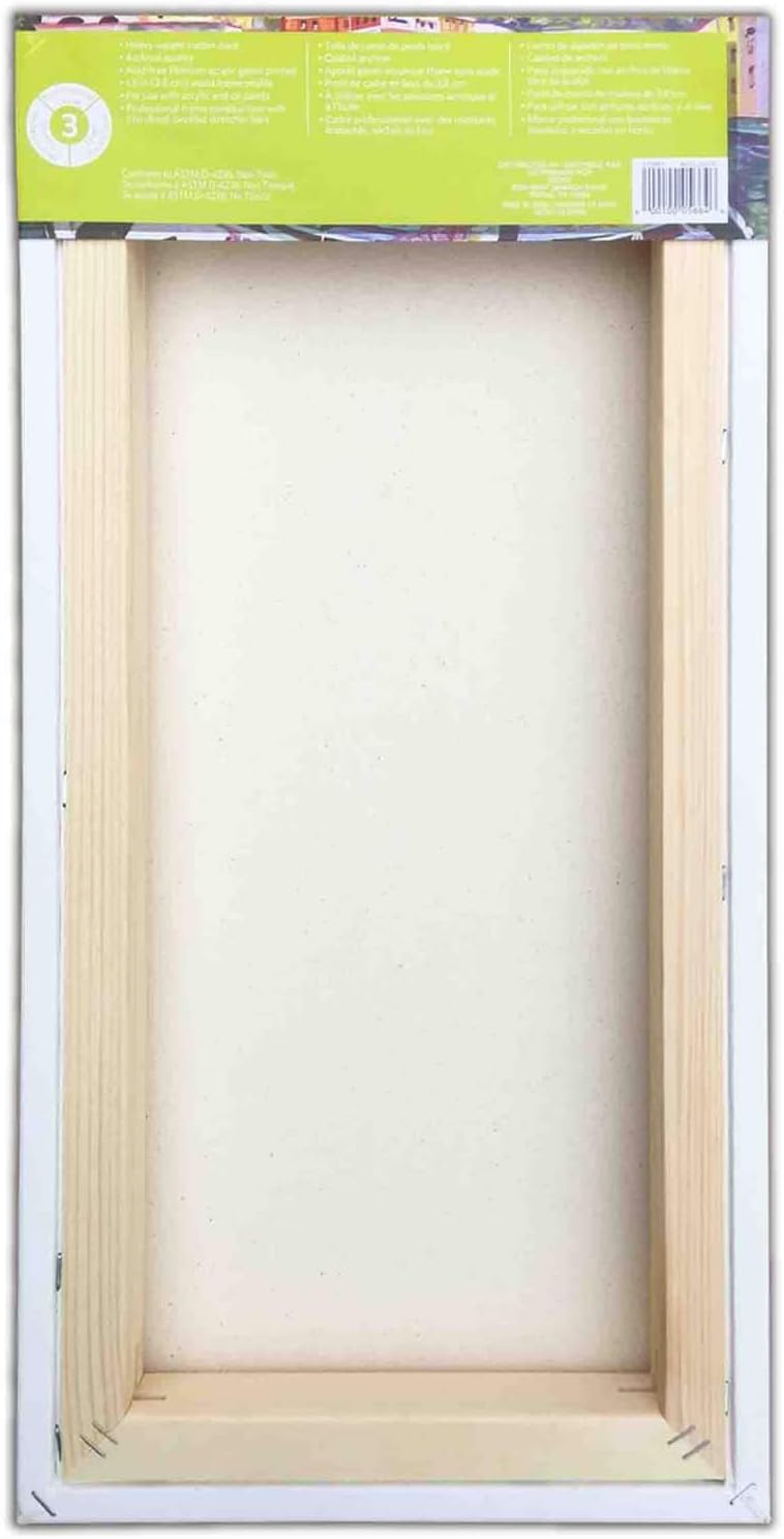 Artist's Loft 10' x 20' Level 3 Gallery Wrapped Heavy Duty Canvas - Archival, Acid Free Cotton Canvas for Paint, Acrylic, & Oils - Bulk 12 Pack