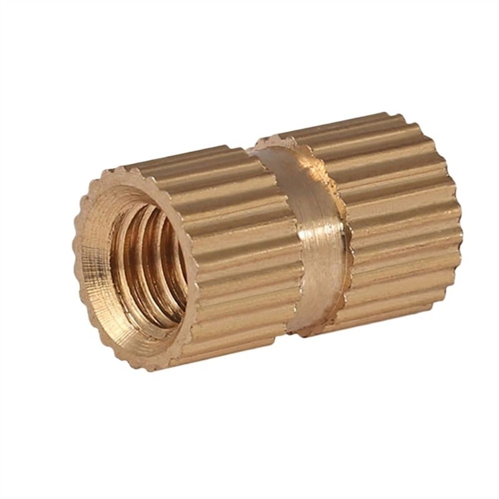 25pcs Type B Solid Brass Knurl Thread Insert Nuts for M3 M4 M5 M6 M8 - Durable Embedded Nutserts for Metal Applications(10mmxM4x5.2mm)