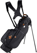 Sun Mountain Mid-Stripe 4-Way Cart Bag - Durable and Comfortable Golf Cart Bag with Eight Pockets for Storage - Features a Chrome Engravable Plate, Dual Tee Holders, and a Rain Hood