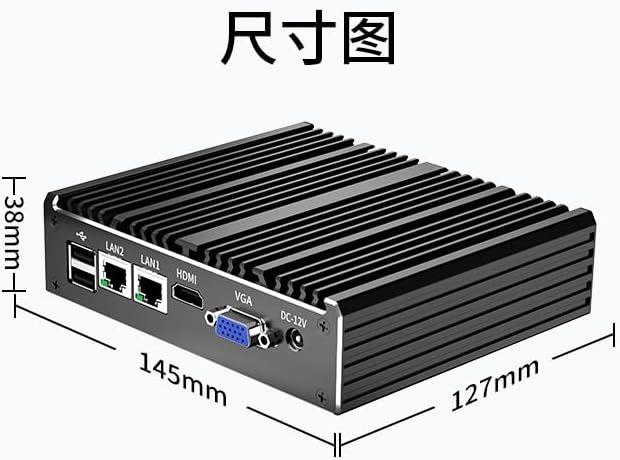 Fanless Mini PC, Industrial PC, Mini Computer Quad Core N2940, 4K HD+VGA, 2Gigabit Ethernet, USB, Mini Desktop PC 2 RS232 COM(Switch to 2 RS485), Win10/Linux,NO RAM NO SSD (4GB RAM 64GB SSD)