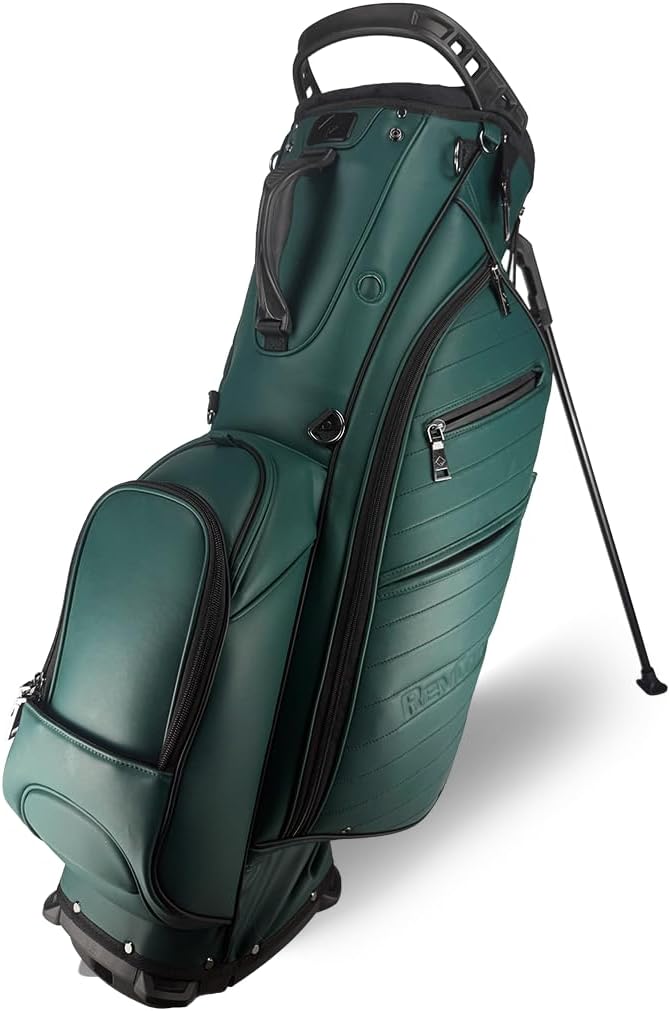CADDYDADDY Upgraded Hybrid Luxury Golf Stand Bag, Tour Grade Synthetic Leather w/ScratchGuard, 14 Way or 6 Way Dividers, 2 Cooler Pockets, Magnetic Felt-Lined Pocket, Ball and Accessory Pocket