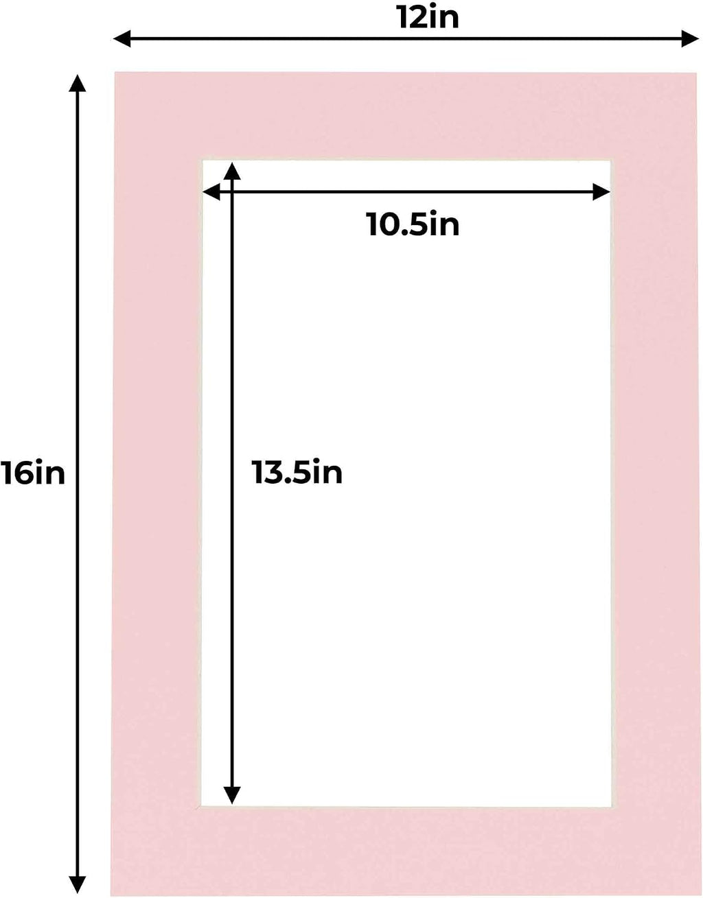 12x16 Mat for 11x14 Photo - Precut Soft Pink Picture Matboard for Frames 12 x 16 Inches - Bevel Cut Matte to Display Art 11 x 14 Inches - Acid Free Pack of 100 MATS with Backing Boards & Clear Bags