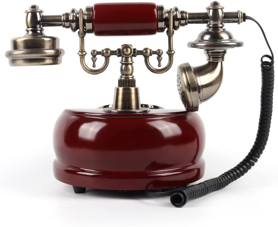 cojodopo Wedding Guest Book Telephone, Retro Craftsmanship Wedding Audio Guestbook for Confessional Wedding Birthday Party (Reddish Brown)