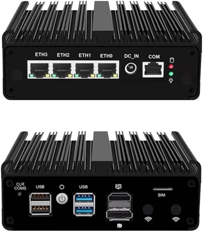 Fanless Mini PC J5005 with M.2 Nvme 4*i226 2.5G LAN , Micro Firewall Appliance 2*USB3.0 ,SIM Card Slot, WiFi,Mini Desktop Computer Hardware, Micro Router Appliance, AES-NI, OPNsense,NO RAM NO SSD