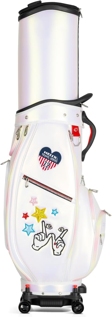 HELIX Women's Golf Bag with Wheels, Retractable Golf Cart Bag for Ladies, Easy to Carry and Travel