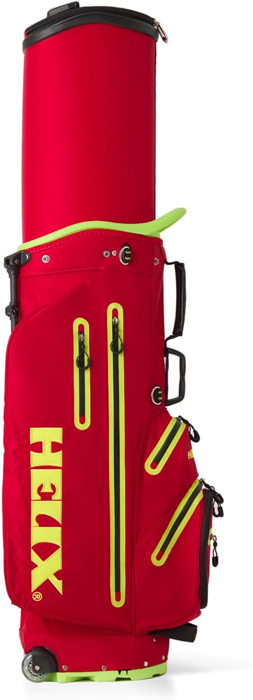 HELIX Golf Stand Bag Retractable, 6 Way Dividers with Backstrap Shoulder Carry Golf Bag, Golf Bag Stand with Wheel for Traveling