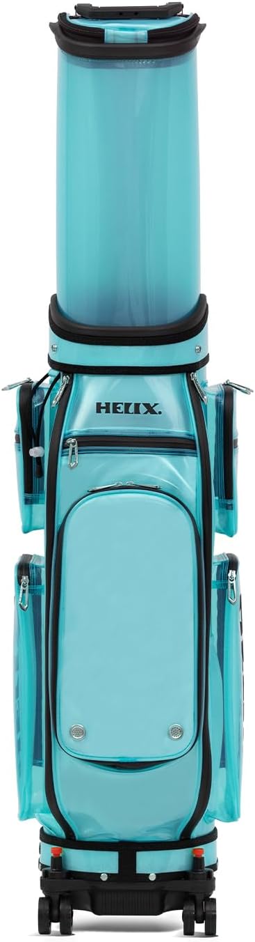 HELIX-Golf Golf Cart Bag, Easy to Carry, Retractable Golf Club Cart Bag with Locking Wheels Chassis and Latest Integrated Handgrip.