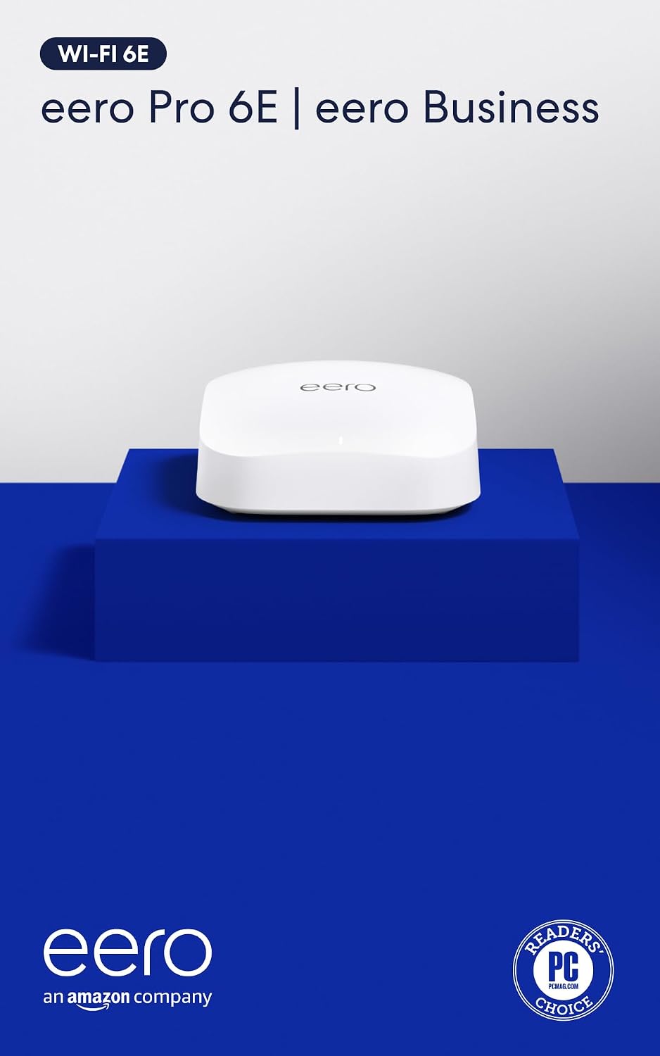Amazon eero Pro 6E mesh wifi router with 1 month free eero Business (auto-renews annually) - Coverage up to 2,000 sq. ft., Connect 100+ devices, 1-pack