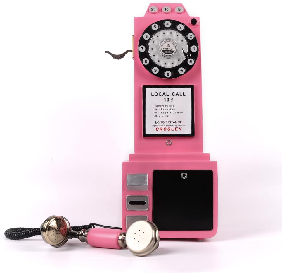 cojodopo Wedding Audio Guestbook Phone Booth, Audio Recorder GuestBook Telephone for Wedding (Pink)