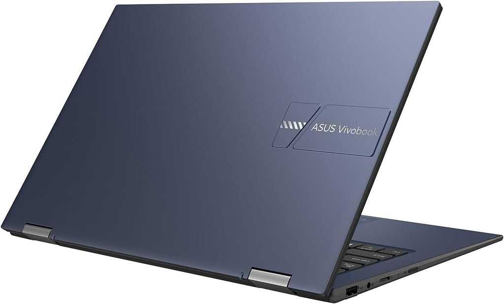ASUS VivoBook Go 14 Flip Thin and Light 2-in-1 Laptop, 14 inch HD Touch, Intel Celeron N4500 CPU, UHD Graphics, 4GB RAM, 64GB eMMC, NumberPad, Windows 11 Home in S Mode, Quiet Blue, J1400KA-DS02T