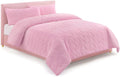 Paris Hilton 3 Piece King Size Comforter Set with 2 Pillow Shams- Soft Warm Chic & Lightweight Quilted Bed Spread, Housewarming & Birthday Gifts for Women & Teen Girls, Pink Hearts (Miranda)