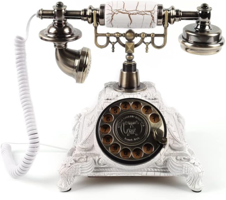 Retro Craftsmanship Audio GuestBook Telephone for Confessional Wedding Birthday Party (White Color)