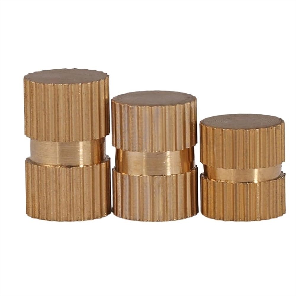 25pcs Type B Solid Brass Knurl Thread Insert Nuts for M3 M4 M5 M6 M8 - Durable Embedded Nutserts for Metal Applications(20mmxM8x12mm)