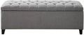 Madison Park Entryway Accent Bench for Living Room Flip Top Storage Chest, Shandra Tufted Top Upholstered Storage Bench End of Bed for Bedroom Furniture, Indoor Seating, 49'Wide, Grey