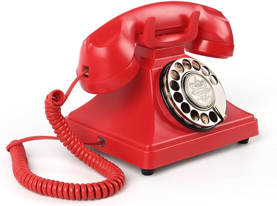 Audio Guestbook Telephone for Wedding Party Gathering (Red)