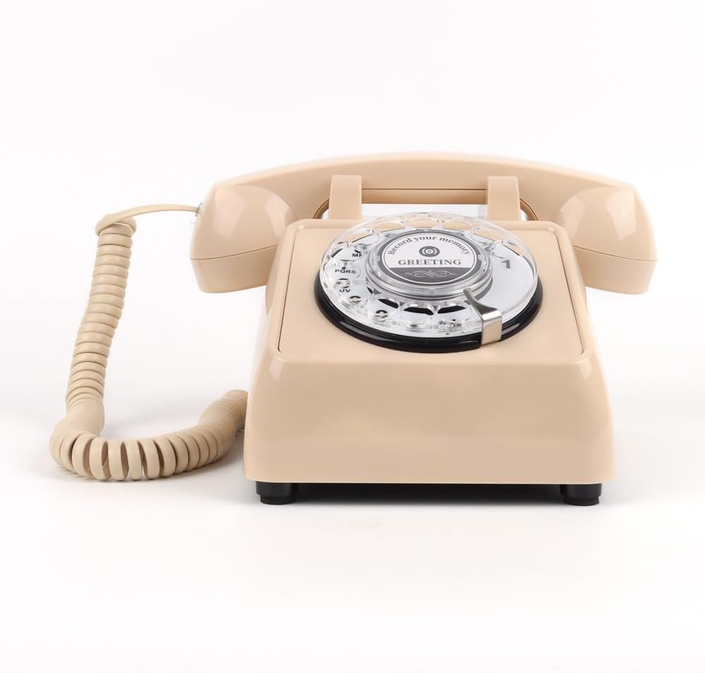 cojodopo Wedding Message Blessing Audio Guestbook Telephone, Antique Guestbook Telephone Fixed Landline Recorder Phone (Rotary Model)