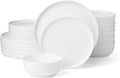 Lenox Dinnerware Sets, Modern White 18-Piece Dinnerware Set, Service For 6, Porcelain Material, Dishwasher Safe, Microwave Safe, Bowls, Plates And Bowls, Dinner Dishes, Plates Set (White, 18 Piece)