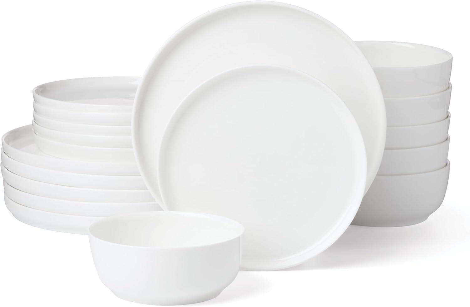 Lenox Dinnerware Sets, Modern White 18-Piece Dinnerware Set, Service For 6, Porcelain Material, Dishwasher Safe, Microwave Safe, Bowls, Plates And Bowls, Dinner Dishes, Plates Set (White, 18 Piece)