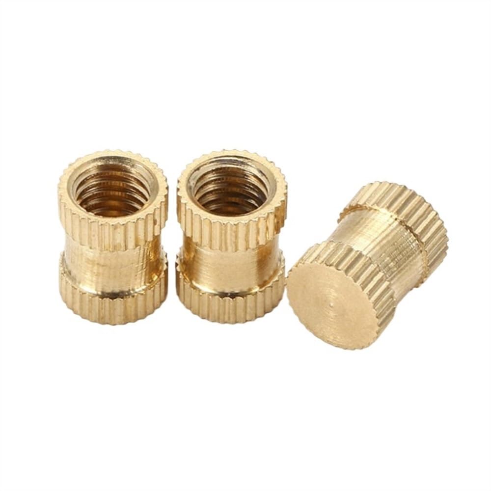 25pcs Type B Solid Brass Knurl Thread Insert Nuts for M3 M4 M5 M6 M8 - Durable Embedded Nutserts for Metal Applications(20mmxM8x12mm)