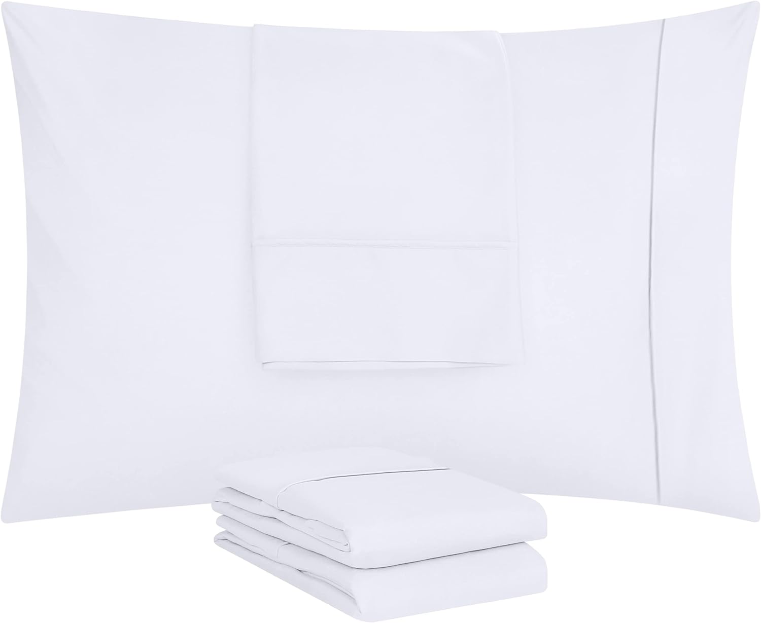 Utopia Bedding King Pillow Cases - 80 Pack - Envelope Closure - Soft Brushed Microfiber Fabric - Pillow Covers 20 X 40 Inches (King, White)