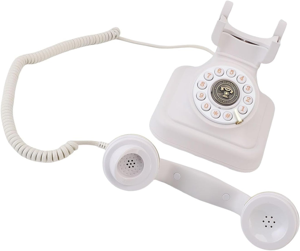 Audio Guest Book Wedding Phone, Audio Guestbook Phone, Vintage Style Message Voicemail for Graduation, Birthdays, Shower, Special Occasions, 32G Micro Storage Card (White)