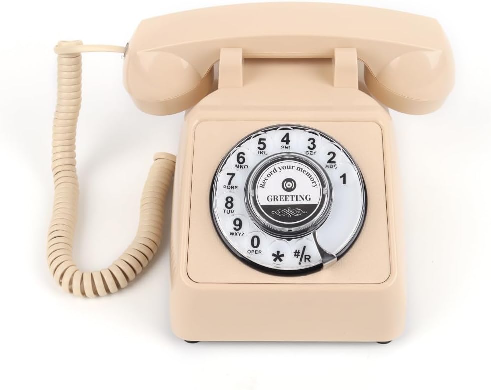 cojodopo Wedding Message Blessing Audio Guestbook Telephone, Antique Guestbook Telephone Fixed Landline Recorder Phone (Rotary Model)
