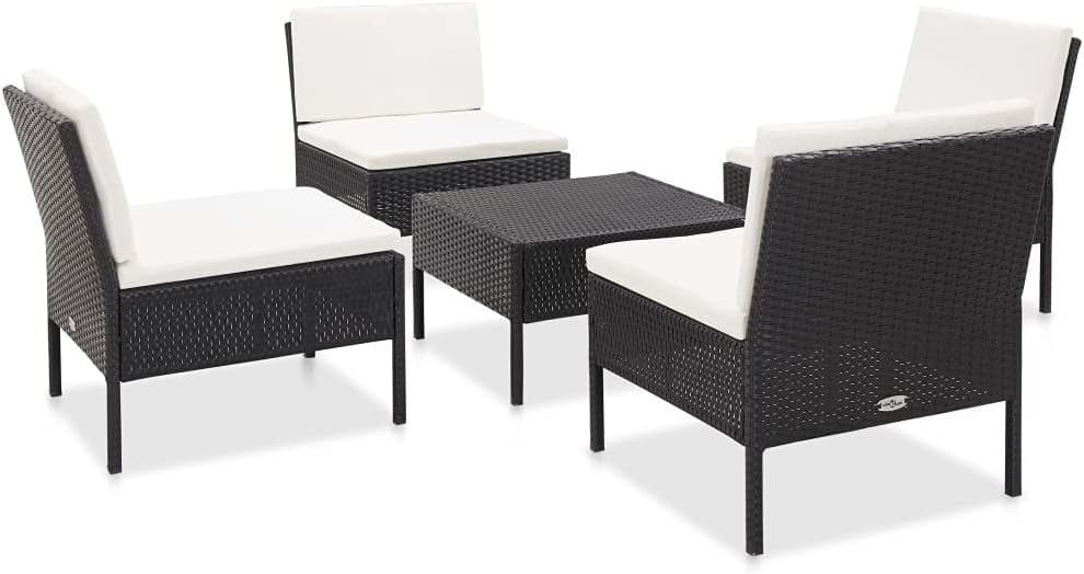 5 Piece Patio Sofa Set with Cushions Poly Rattan Blackqueen Bed Frame with headboard Queen Size Bed Frame King Size Bed Frame King Platform Bed Frame Metal Bed Frame Queen Size