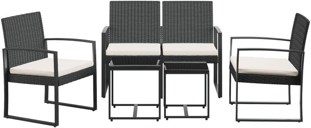 5 Piece Patio Dining Set with Cushions Black PP Rattanqueen Bed Frame with headboard Queen Size Bed Frame King Size Bed Frame King Platform Bed Frame Metal Bed Frame Queen Size