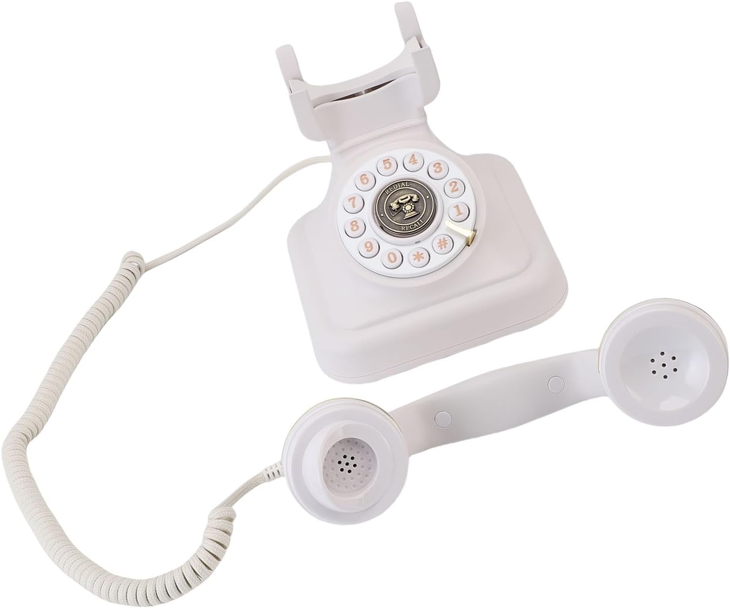 Fockety Audio Guest Book Wedding Phone, Retro Audio Guestbook to Preserve Your Special Occasions, Recording Wedding Phone Guest Book for Birthday Anniversary Party Graduation (White)