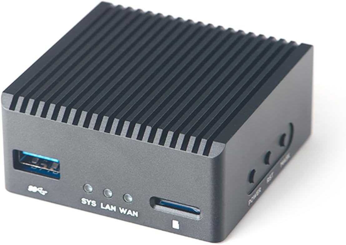FriendlyElec NanoPi R3S Mini Router OpenWRT, 2GB LPDDR4X RAM 32GB eMMC, with Dual-Gbps Ethernet for Smart Home Office Gateway IoT NAS Applications, Support Debian Ubuntu OS (2+32GB with Metal Case)