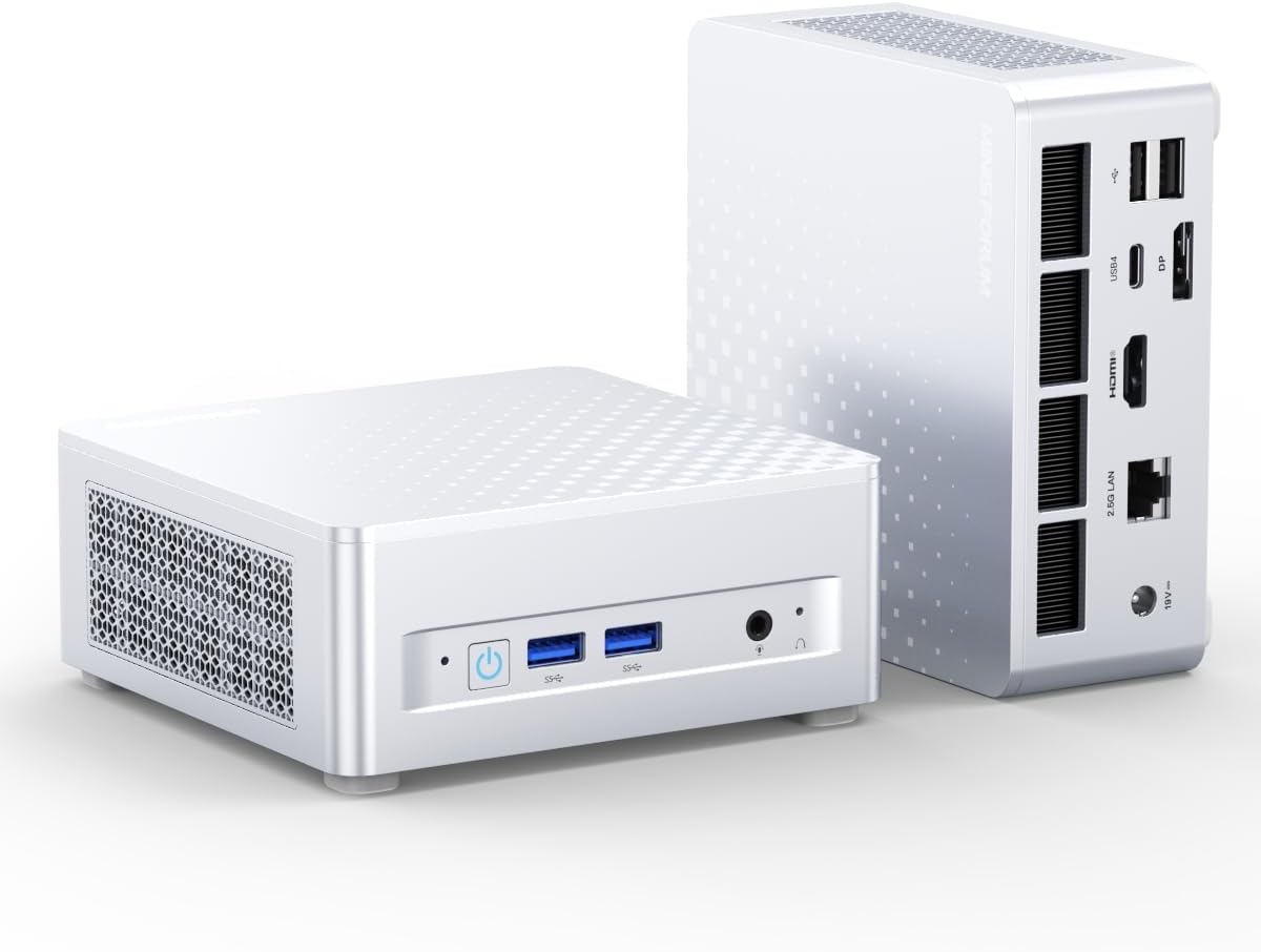 MINISFORUM M1 Plus Mini PC Core i5-12600H(12C/16T, up to 4.5 GHz) 16GB DDR5 512GB SSD Mini Computer,2x2.5G LAN/WiFi6E/BT5.2/4xUSB HDMI/DP/USB4 Triple Video Output,Iris Xe Graphics Micro PC