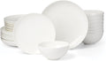 Lenox Dinnerware Sets, Studio 1414 Coupe 24-Piece Dinnerware Set, Service For 8, Bone China Material, Dishwasher Safe, Microwave Safe, Bowls, Plates And Bowls, Dinner Dishes, Plates (White, 24 Piece)