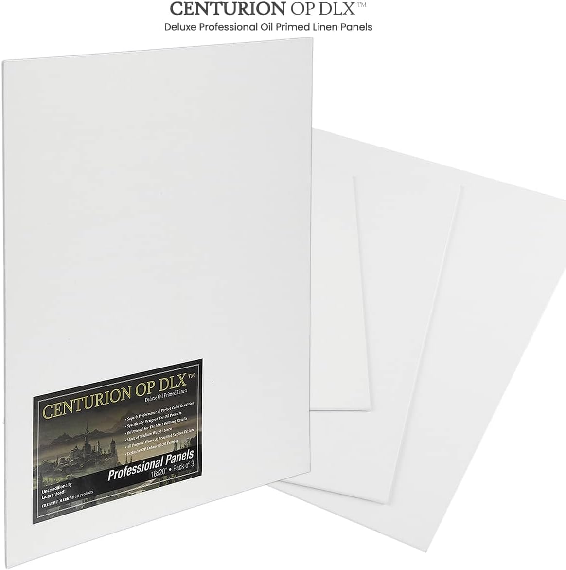 Centurion Deluxe Oil Primed Linen Panel 3'x5' - 72 Panels - Art Supplies for Oil & Alkyd Paintings, Professional Canvas Replacement, Acid-Free Medium Texture, Rigid MDF Painting Boards