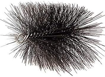 Woodeze 5' Round Pro Sweep Chimney Brush | Heavy-Duty Wire Bristles for Masonry Chimney Flues | 22-Gauge Oil-Tempered Steel | Double-Spiral Design | 3/8' NPT Thread with 3/4' Loop