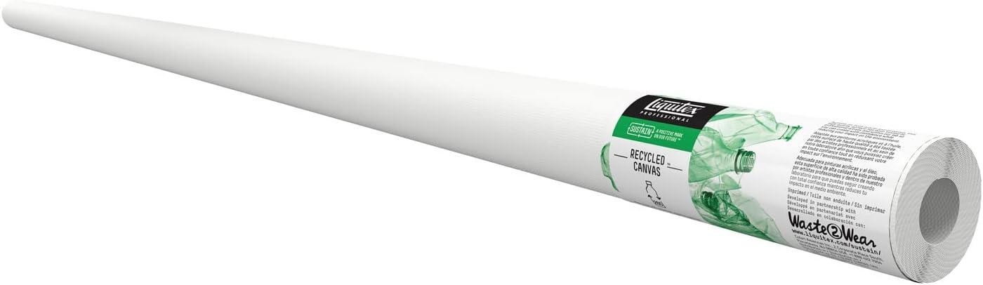 Liquitex Recycled Canvas, Raw Roll, 71' x 6 yards, White