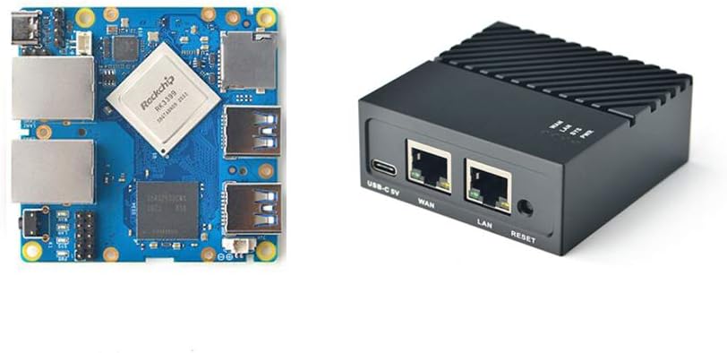 FriendlyElec Nanopi R4S Mini Router OpenWRT with Dual-Gbps Ethernet Ports 4GB LPDDR4 Based in RK3399 Soc for IOT NAS Smart Home Gateway (with MAC Chip)