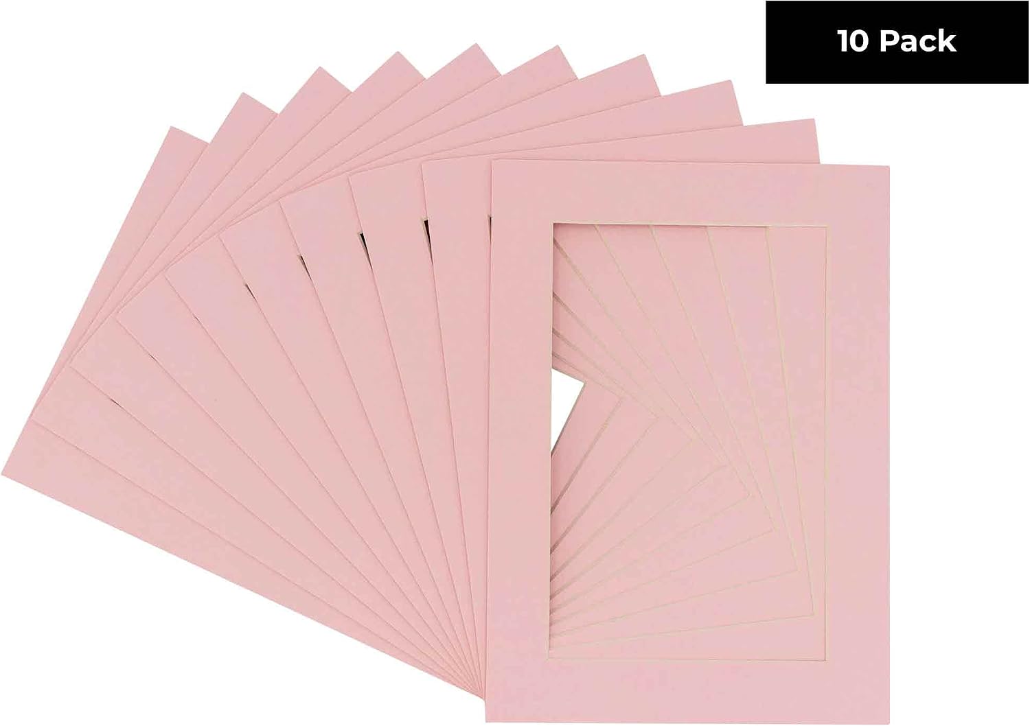8.5x11 Mat for 11x14 Frame - Precut Mat Board Acid-Free Show Kit with Backing Board, and Clear Bags Soft Pink 8.5x11 Photo Matte Made to Fit a 11x14 Picture Frame Matboard for Framing, Pack of 10 Mats