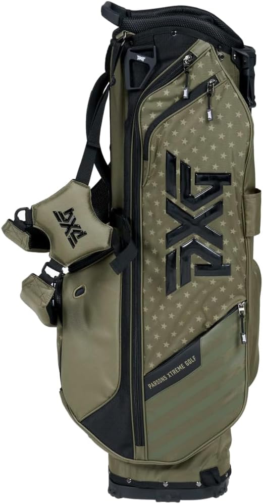 PXG Golf Carry Stand Bag, Xtreme, Deluxe, Lightweight, Aloha, with Carbon Fiber Stand Legs, 4-Way Top, 13 Pockets, Padded Back Panel, Insulated Water Bottle Pocket