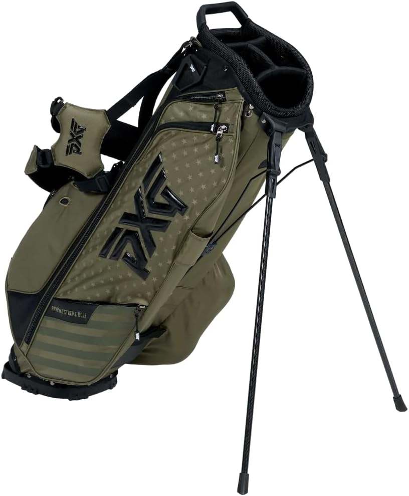 PXG Golf Carry Stand Bag, Xtreme, Deluxe, Lightweight, Aloha, with Carbon Fiber Stand Legs, 4-Way Top, 13 Pockets, Padded Back Panel, Insulated Water Bottle Pocket