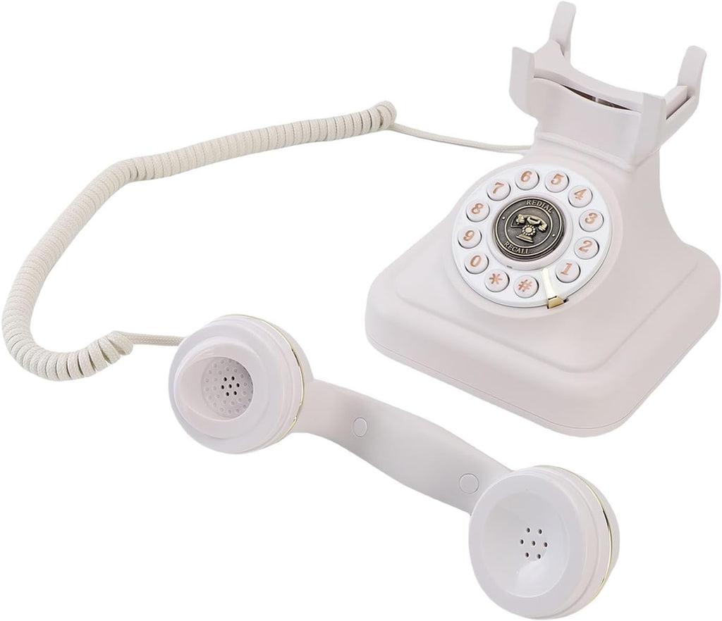 Audio Guest Book Wedding Phone, Audio Guestbook Phone, Vintage Style Message Voicemail for Graduation, Birthdays, Shower, Special Occasions, 32G Micro Storage Card (White)