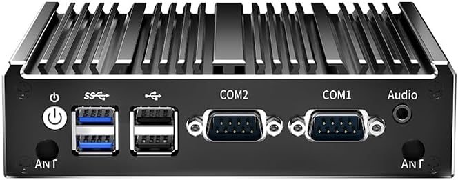 Fanless Mini PC, Industrial PC, Mini Computer Quad Core N2940, 4K HD+VGA, 2Gigabit Ethernet, USB, Mini Desktop PC 2 RS232 COM(Switch to 2 RS485), Win10/Linux,NO RAM NO SSD (4GB RAM 64GB SSD)