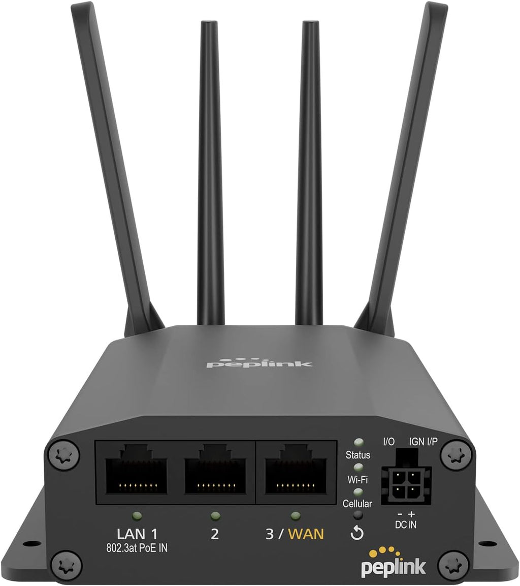 Peplink Cellular Router MAX BR1 Mini - LTE (CAT 4) Wifi Router | LTE Cellular Modem | 3 Ethernet LAN, Built-in WiFi | Redundant SIM Slots, Built-in eSIM | Upgradeable to Dual WAN | VPN capable