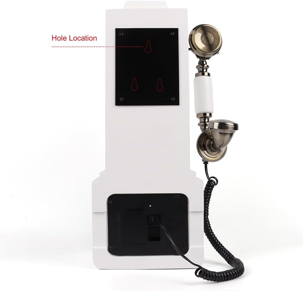 Audio Guest Book Phone, Retro Classic Audio Guestbook Record Customized Audio Messages with Guest Book Telephone for Parties Weddings Birthdays Rentals Confessions (White)