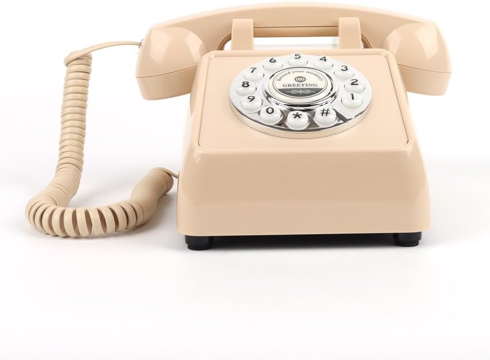 cojodopo Wedding Message Blessing Audio Guestbook Telephone, Antique Guestbook Telephone Fixed Landline Recorder Phone (Button Model)