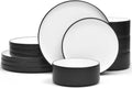 Noritake ColorTex Stone Black 12-Piece Dinnerware Set, Service for 4
