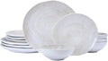 Mikasa Harley 12 Piece Stoneware Hand-Crafted Dinnerware Set, Service for 4, Plate and Bowl, Modern with Organic Freeform Shape, White