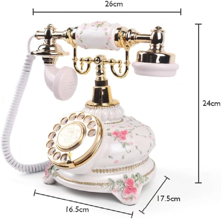 Audio Guestbook Telephone with Free LED Wedding Sign, Wedding Classic Retro Craftsmanship Wedding Audio Guestbook (White)
