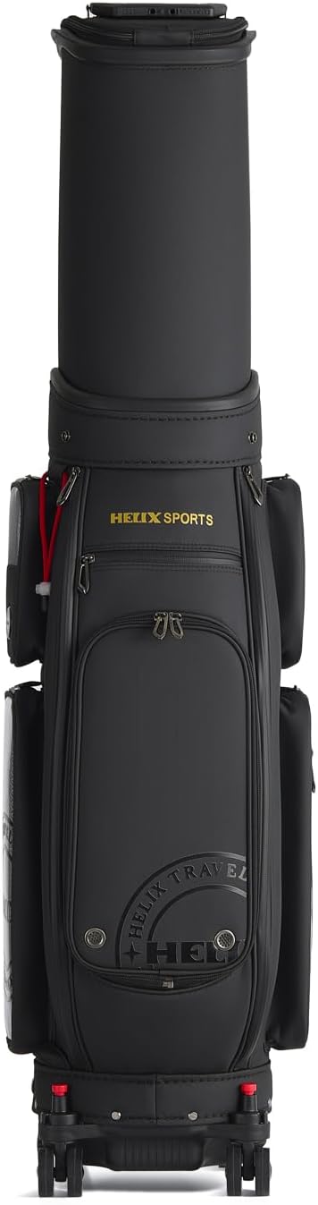 HELIX-Golf Golf Cart Bag, Easy to Carry, Retractable Golf Club Cart Bag with Locking Wheels Chassis and Latest Integrated Handgrip.