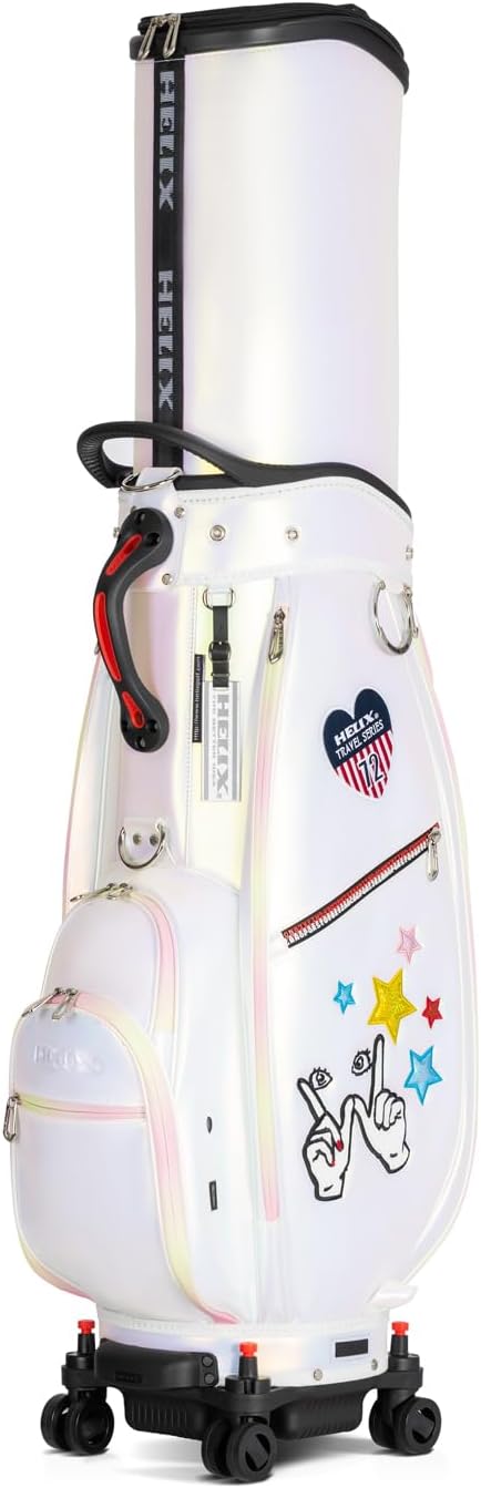 HELIX Women's Golf Bag with Wheels, Retractable Golf Cart Bag for Ladies, Easy to Carry and Travel