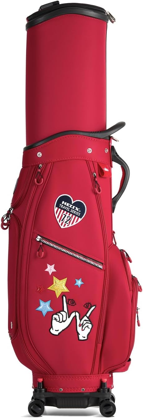 HELIX Women's Golf Bag with Wheels, Retractable Golf Cart Bag for Ladies, Easy to Carry and Travel